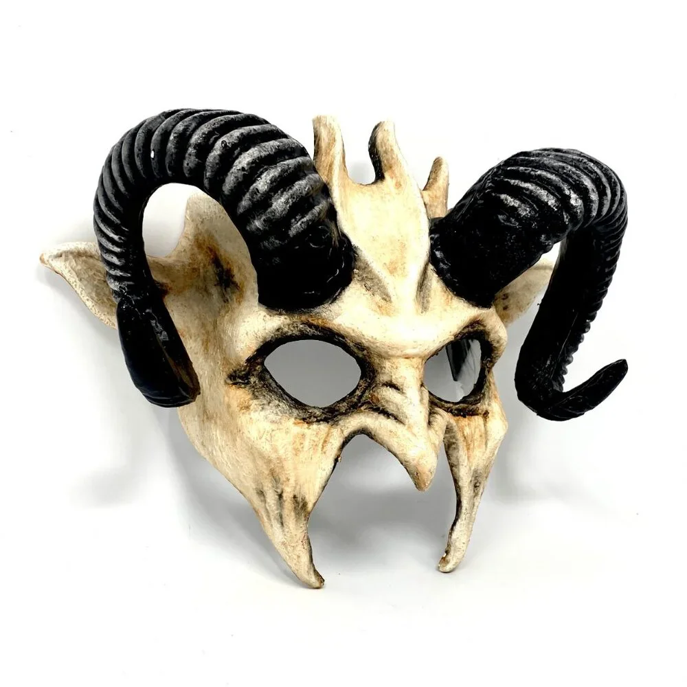Krampus Ram Goat Demon with Horns Devil Halloween Masquerade Masks Party Mask
